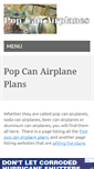 Mobile Screenshot of pop-can-airplanes.com